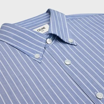 CELINE  |cambridge shirt in striped chambray cotton