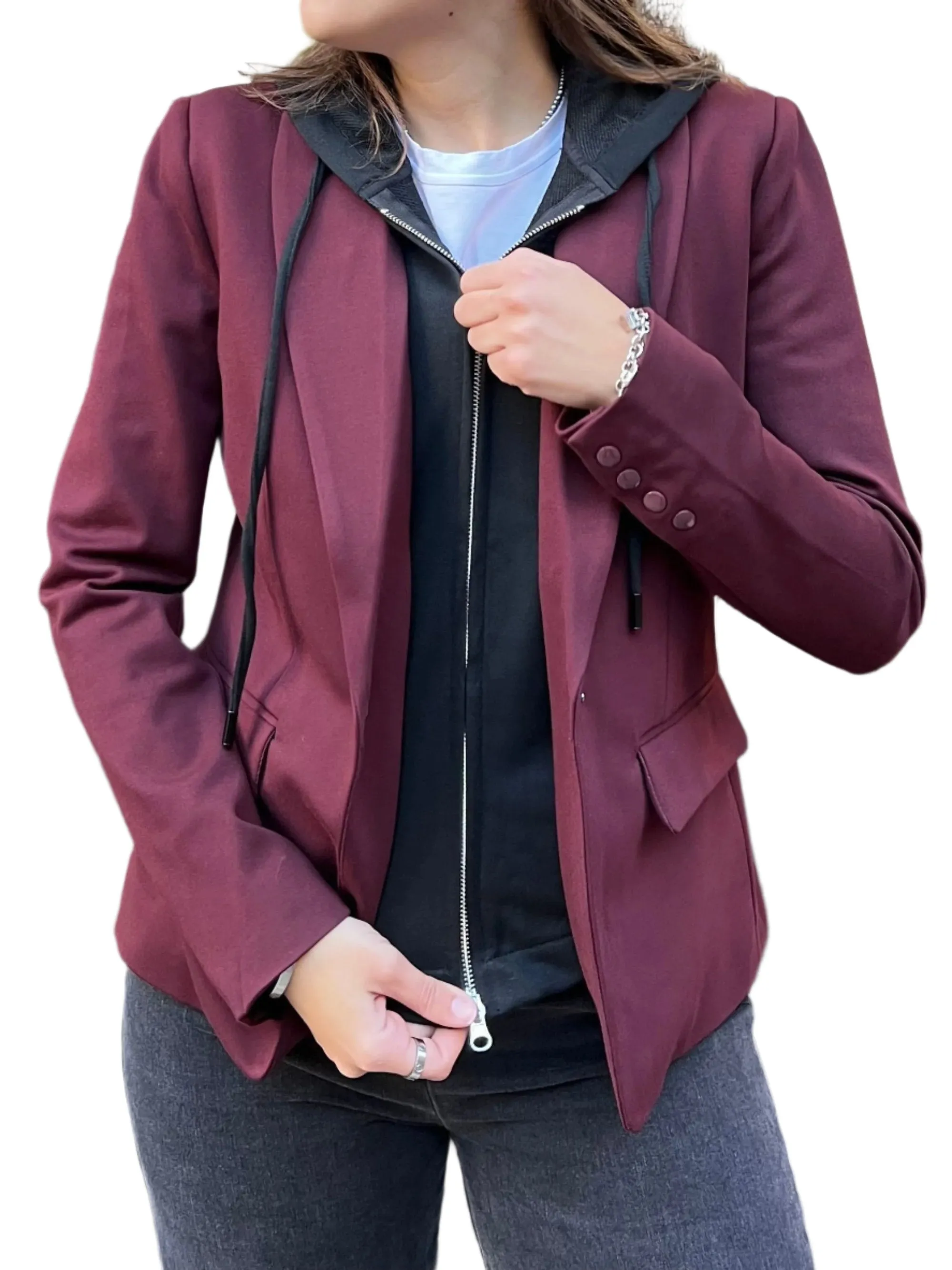 Central Park West Ryder Dickie blazer in Wine