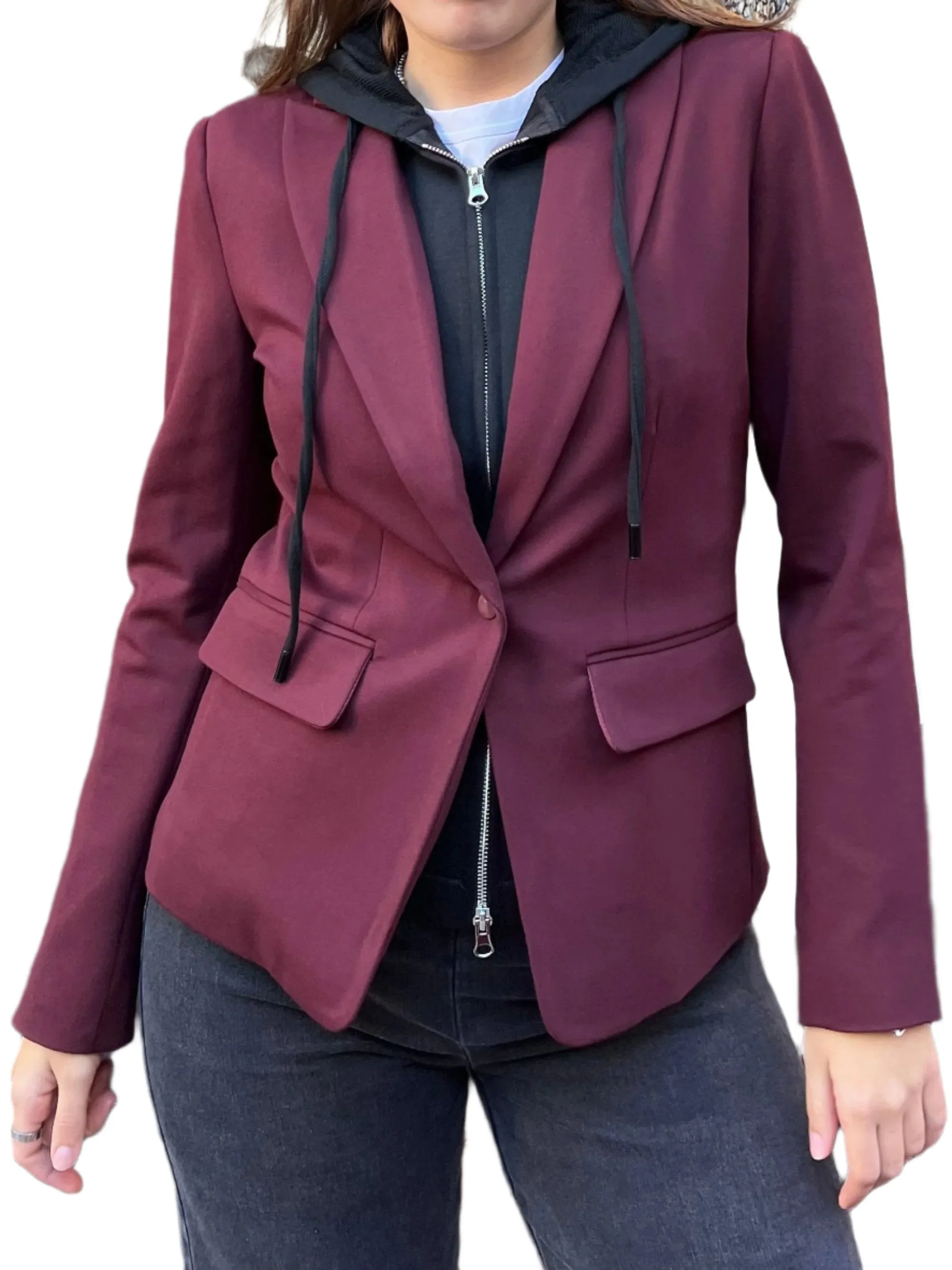 Central Park West Ryder Dickie blazer in Wine