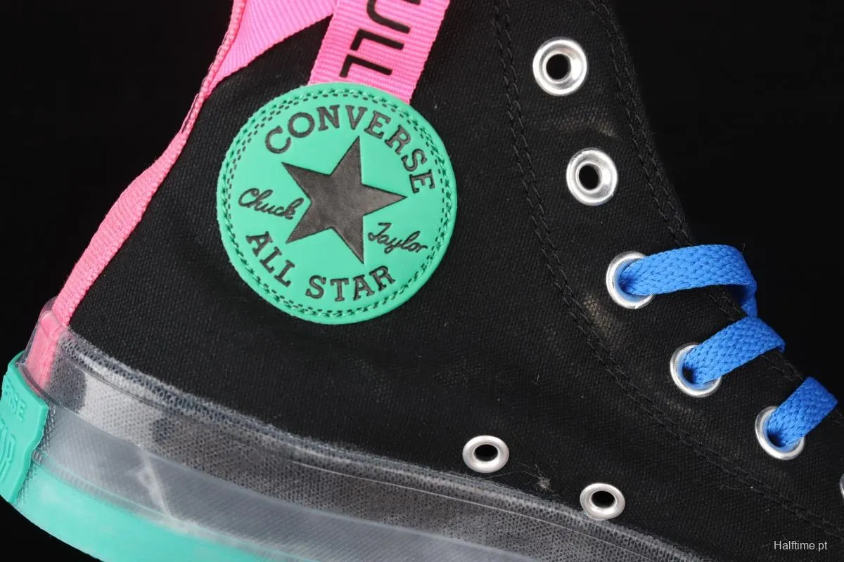 Converse Chuck Taylor All Star CX neutral crystal jelly soles green mark collision color canvas high upper shoes 170138C