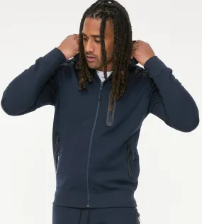 D555 Mens Navy Couture Hoodie With Reversed Zips (GABRIEL)