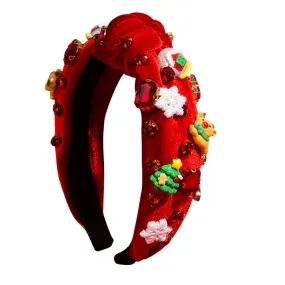 Delin Christmas Designer Headband in Red