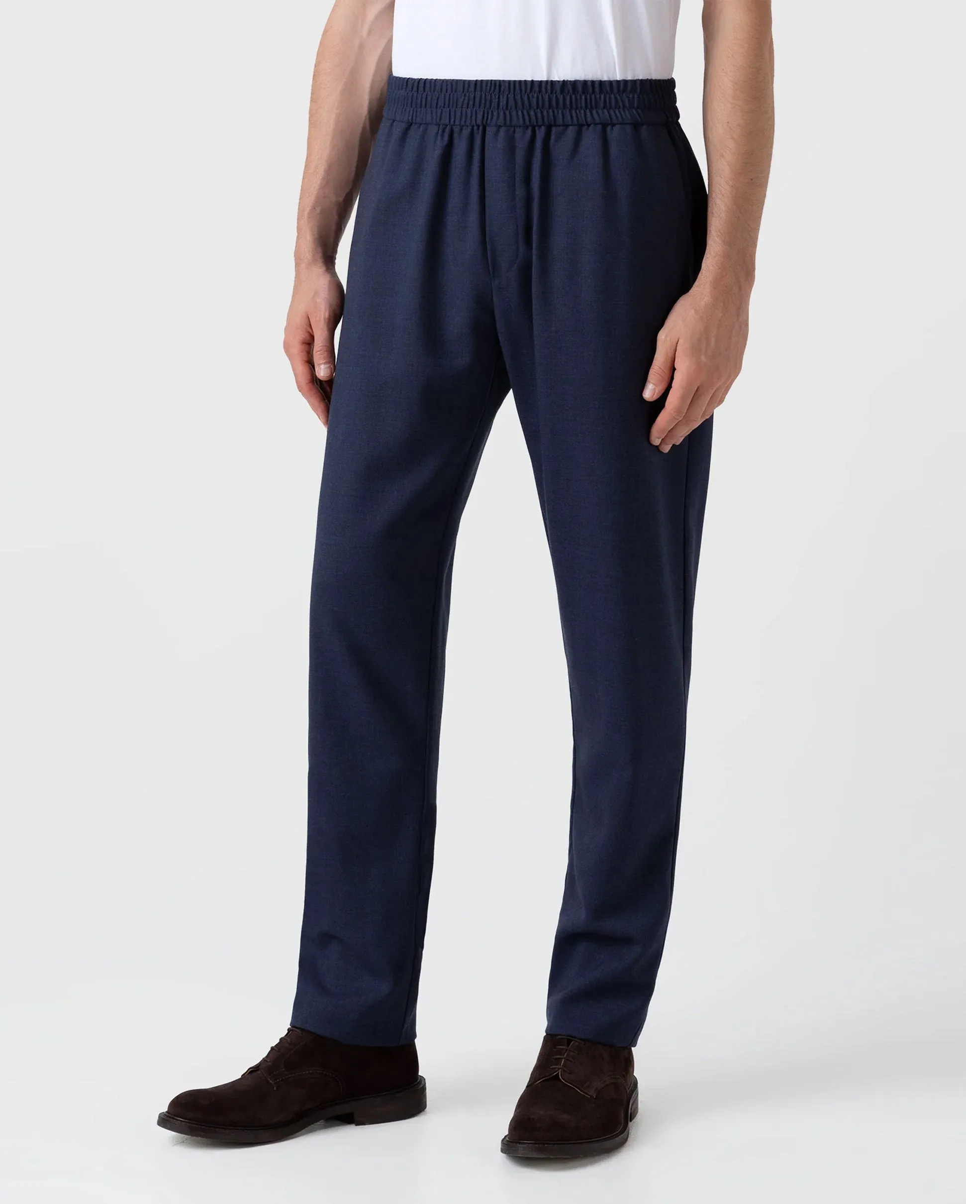 DRAWSTRING TROUSER / BLUE MELANGE