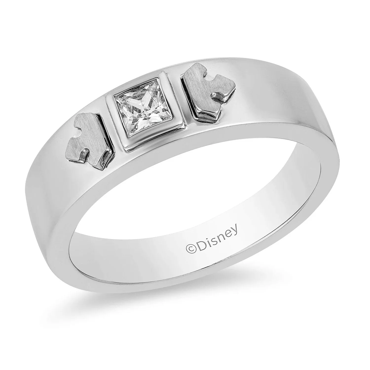 Enchanted Disney Fine Jewelry 14K White Gold 1/4 Cttw Mens Ring