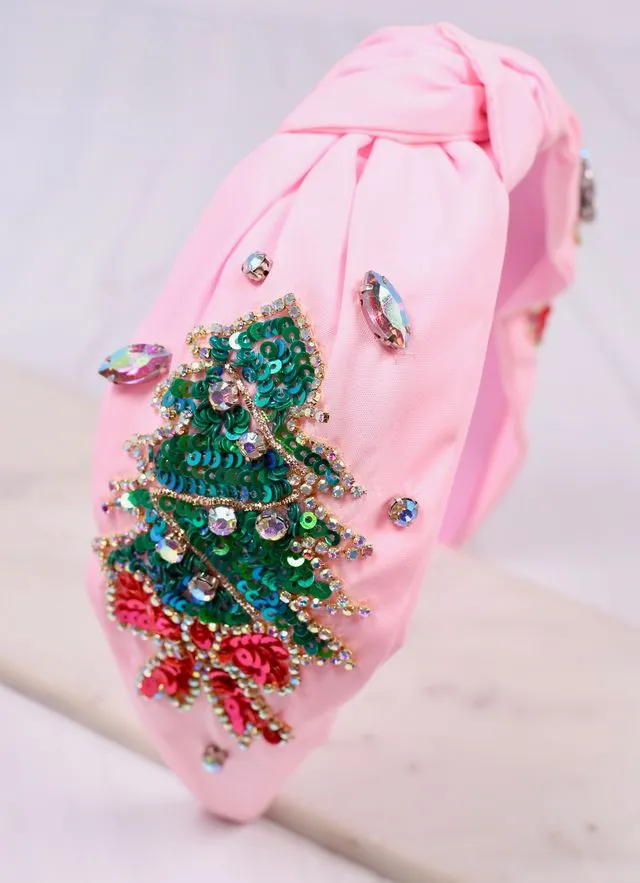 Enchanting Christmas Tree Headband PINK