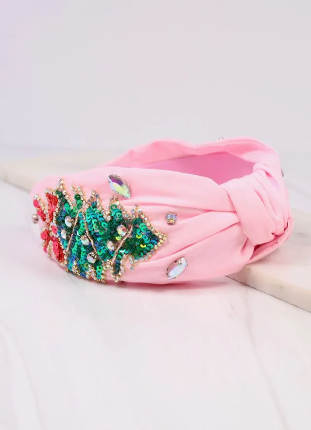 Enchanting Christmas Tree Headband PINK