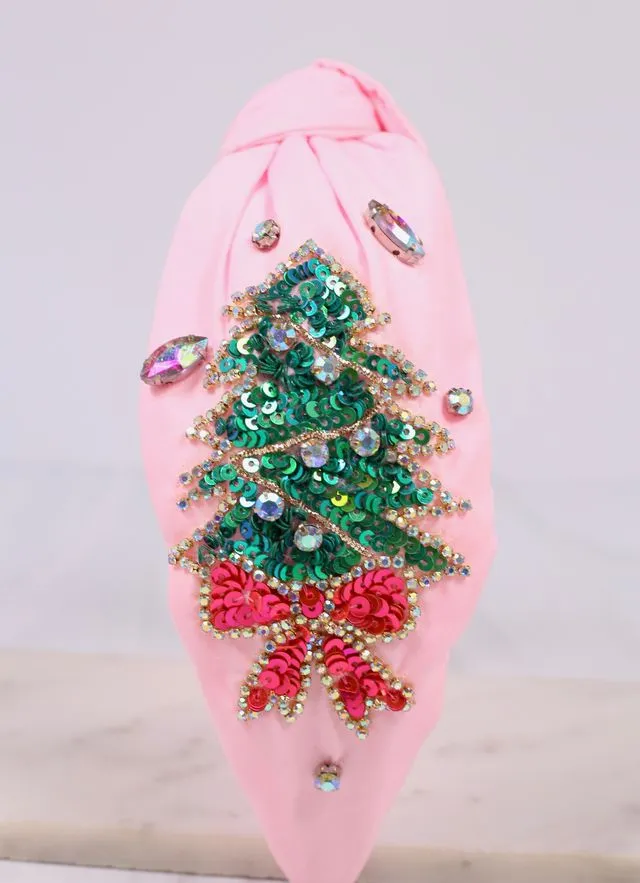 Enchanting Christmas Tree Headband PINK