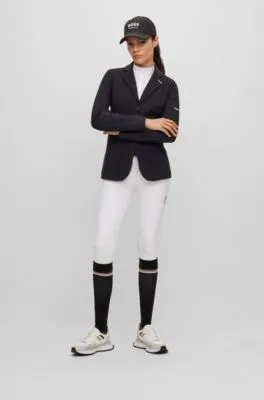 Equestrian slim-fit show jacket in power-stretch material