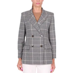 GIACCA BLAZER LUNGA PRINCIPE DI GALLES, NERO