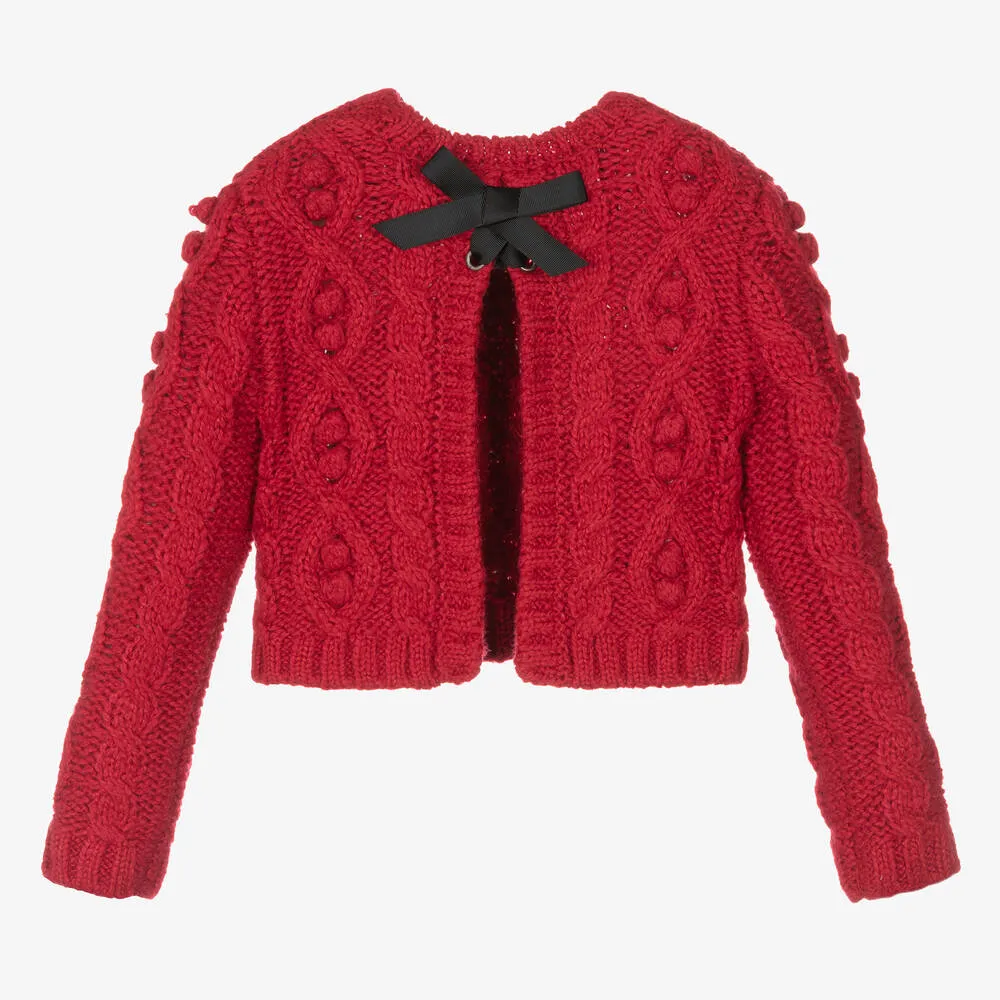 Girls Red Knitted Sweater