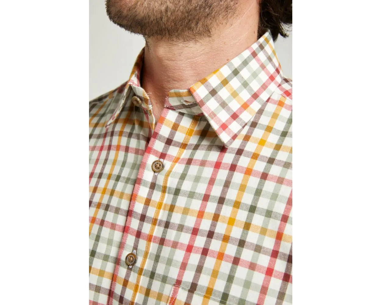 Gold Tattersall Check Warm Handle Shirt