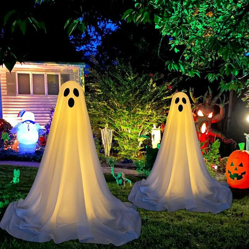 Halloween Ghost Decor,  Light Up Ghost Stands for Indoor and Outdoor Decoration, 2pcs