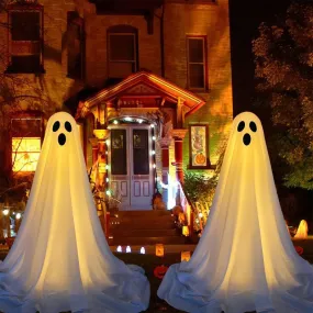 Halloween Ghost Decor,  Light Up Ghost Stands for Indoor and Outdoor Decoration, 2pcs