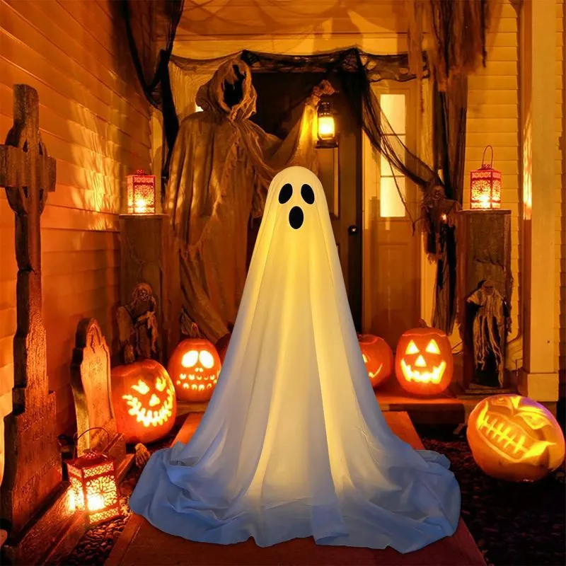 Halloween Ghost Decor,  Light Up Ghost Stands for Indoor and Outdoor Decoration, 2pcs