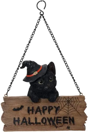 Happy Halloween Kitten Sign