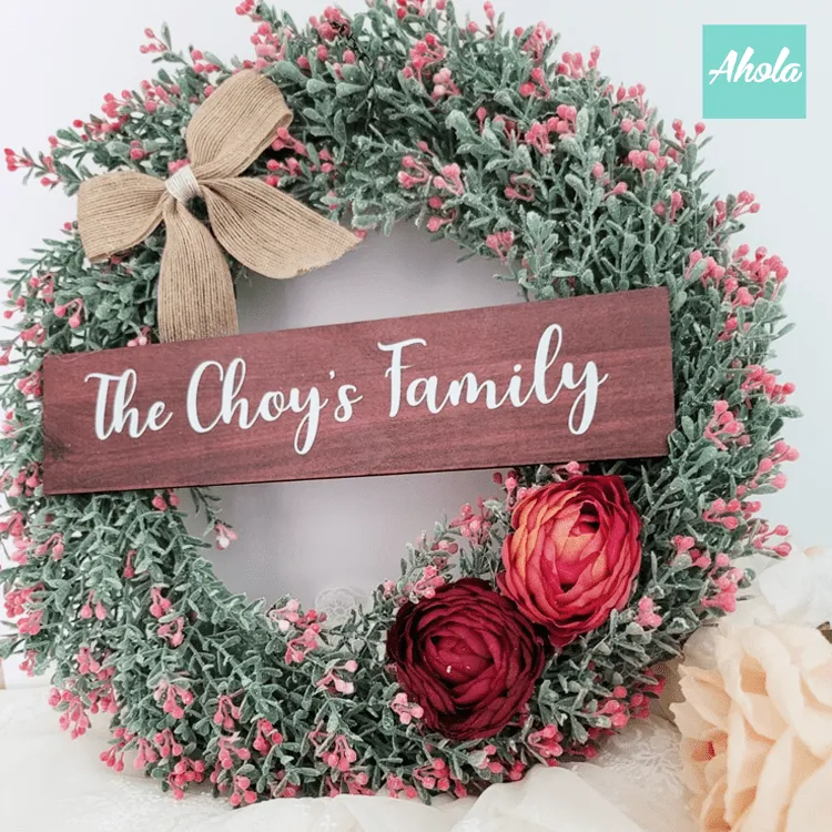 【Harold】Christmas Wreath with Wooden tag 聖誕花環木製刻牌   聖誕限定的客製木牌聖誕花環 11/15截單，12月初寄出