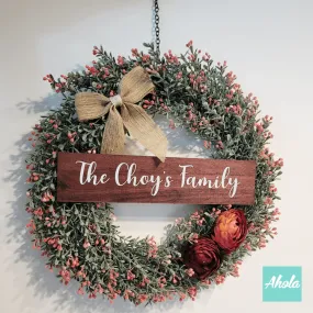 【Harold】Christmas Wreath with Wooden tag 聖誕花環木製刻牌   聖誕限定的客製木牌聖誕花環 11/15截單，12月初寄出