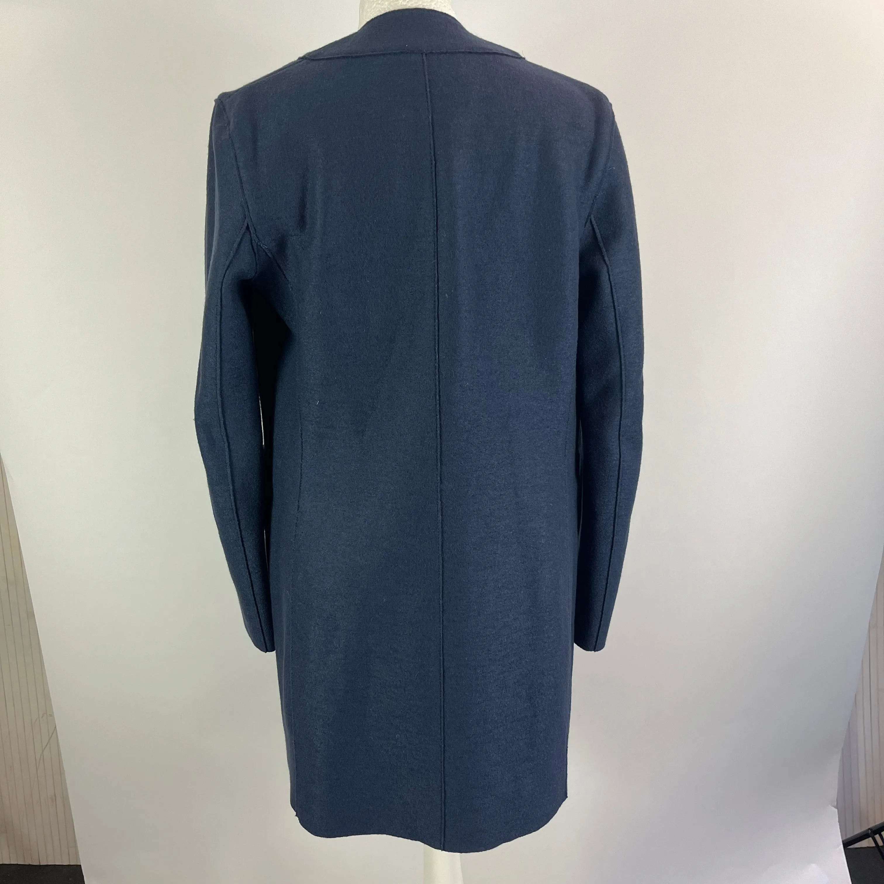 Harris Wharf Mid Navy Wool Longline Jacket S