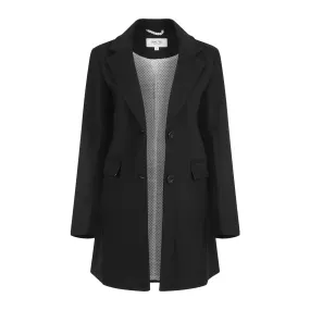 Haute Edition Women's Wool Blend Single Lapel Blazer Peacoat With Pockets