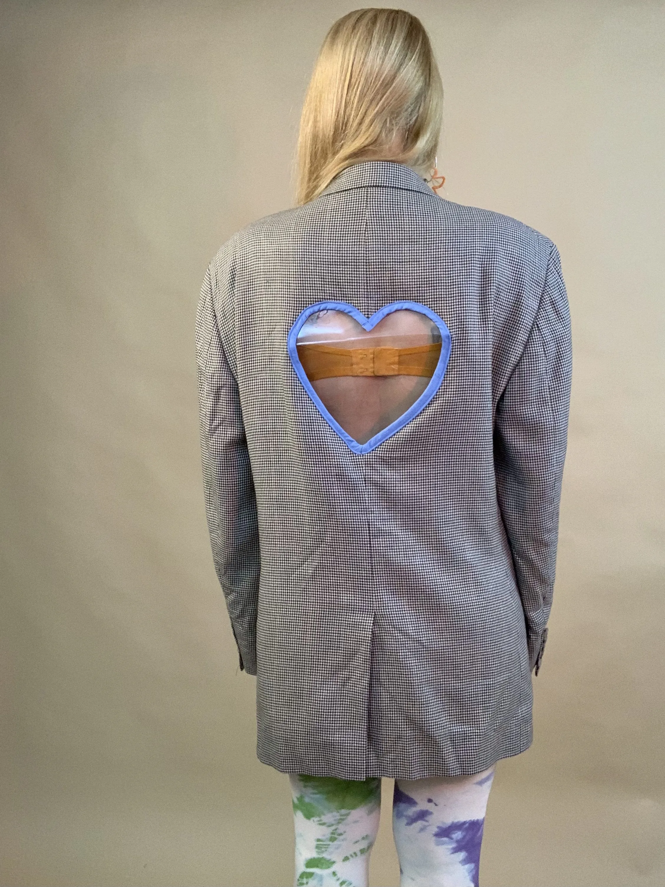 Heart cutout + safety pin blazer