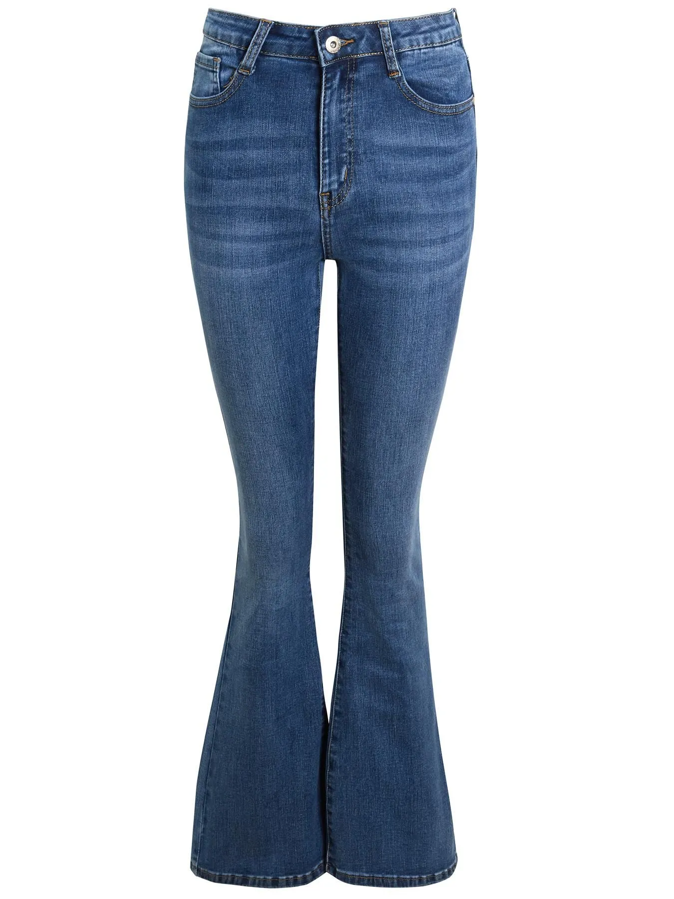 High Waisted Bootcut Flared Denim Jeans, UK Sizes 8 to 14