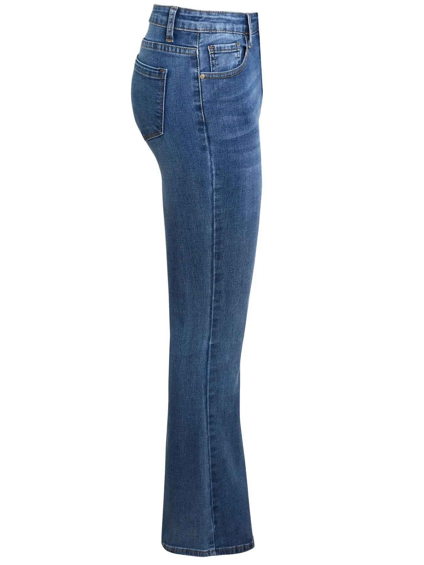 High Waisted Bootcut Flared Denim Jeans, UK Sizes 8 to 14