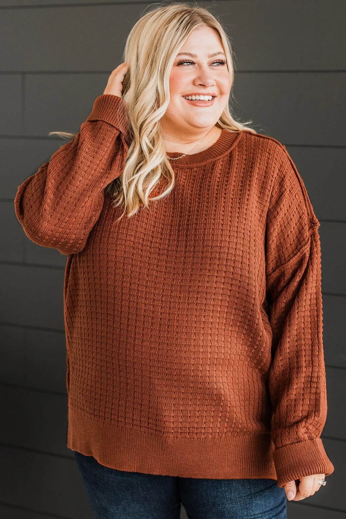 Highly Requested Knit Sweater- Rust