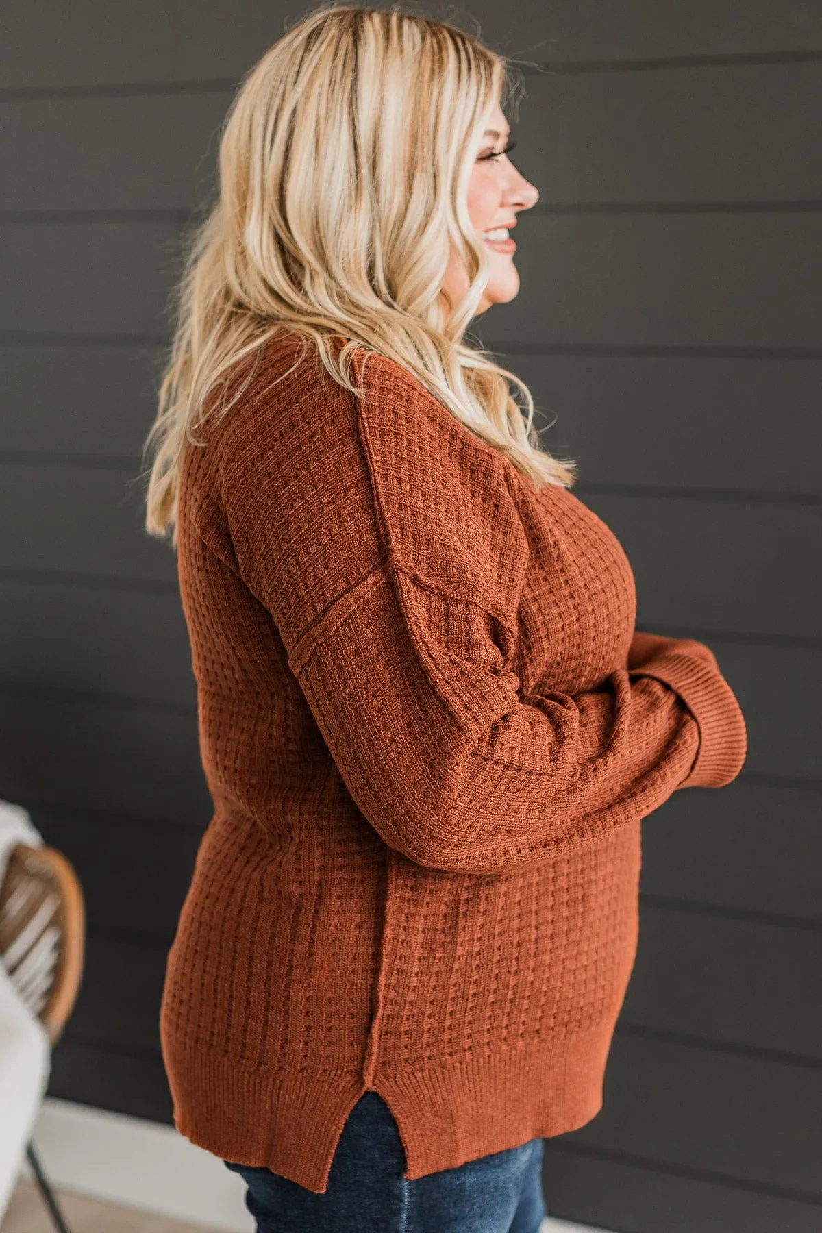 Highly Requested Knit Sweater- Rust