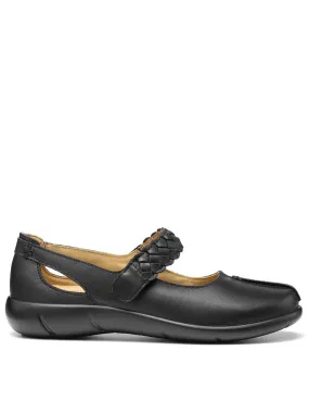 Hotter Shake II Leather Extra Wide Fitting Mary Jane Shoes - Black