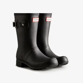 Hunter Women's Tour Foldable Short Wellington Boots in Black