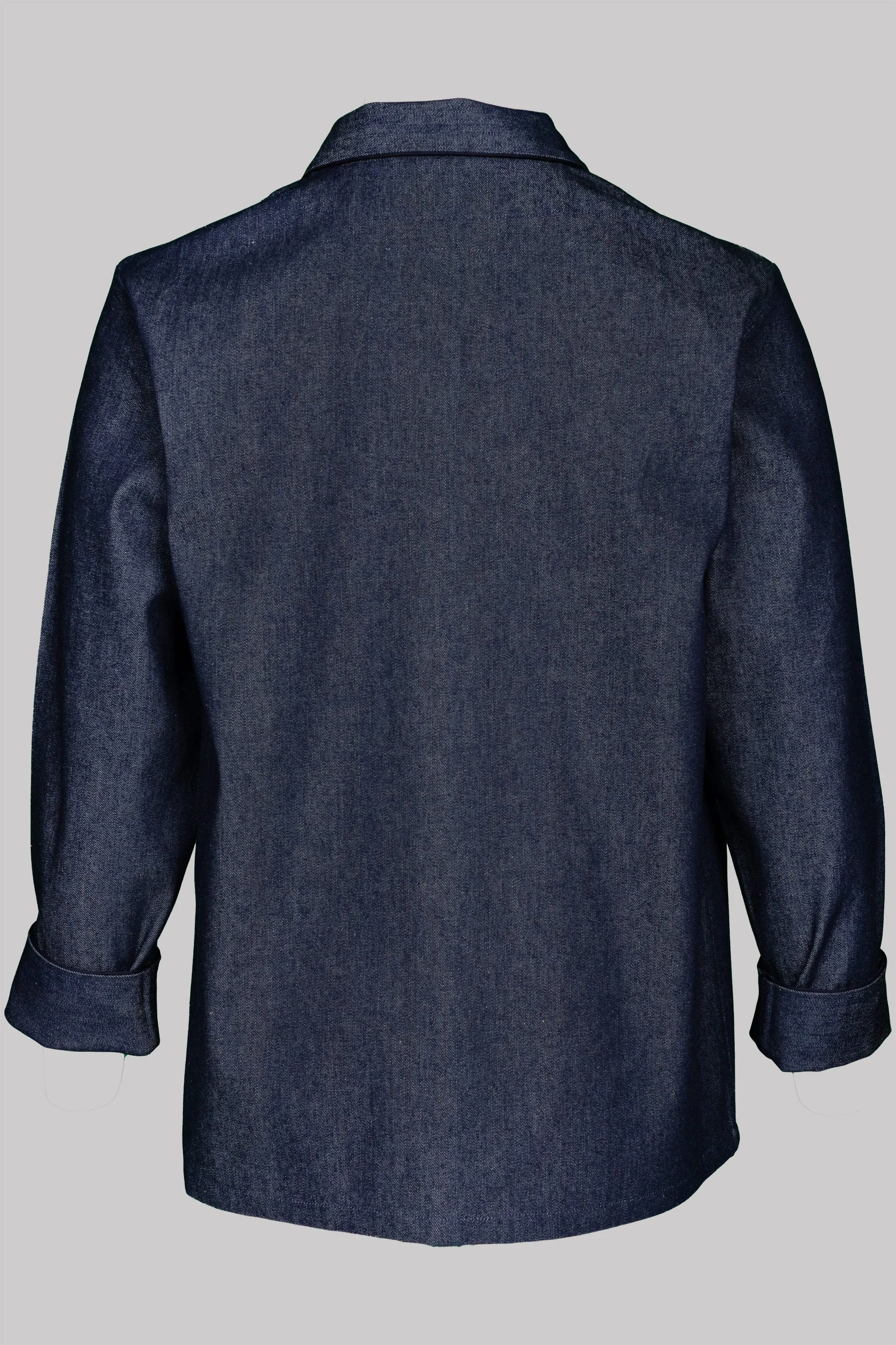 HUSSAR-SHIRT NAVY with  braiding 100% COTTON Denim