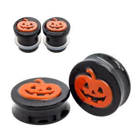 Jack-o'-Lantern Glass Plugs