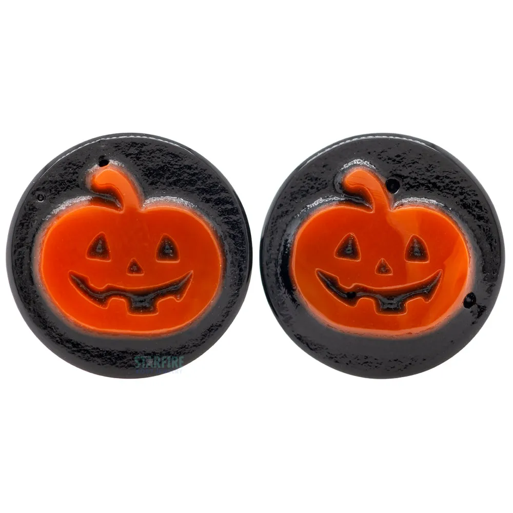 Jack-o'-Lantern Glass Plugs