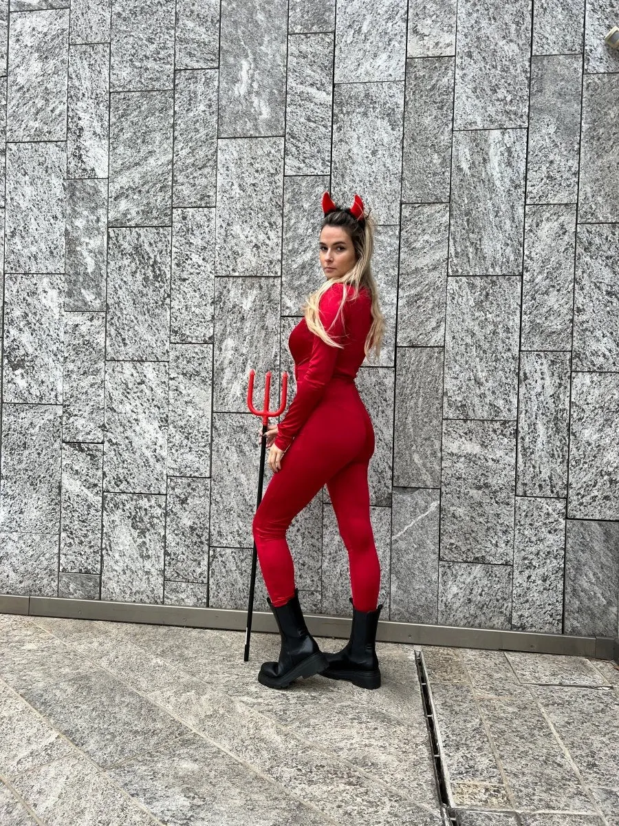 Jumpsuit  DIABLA rossa in raso