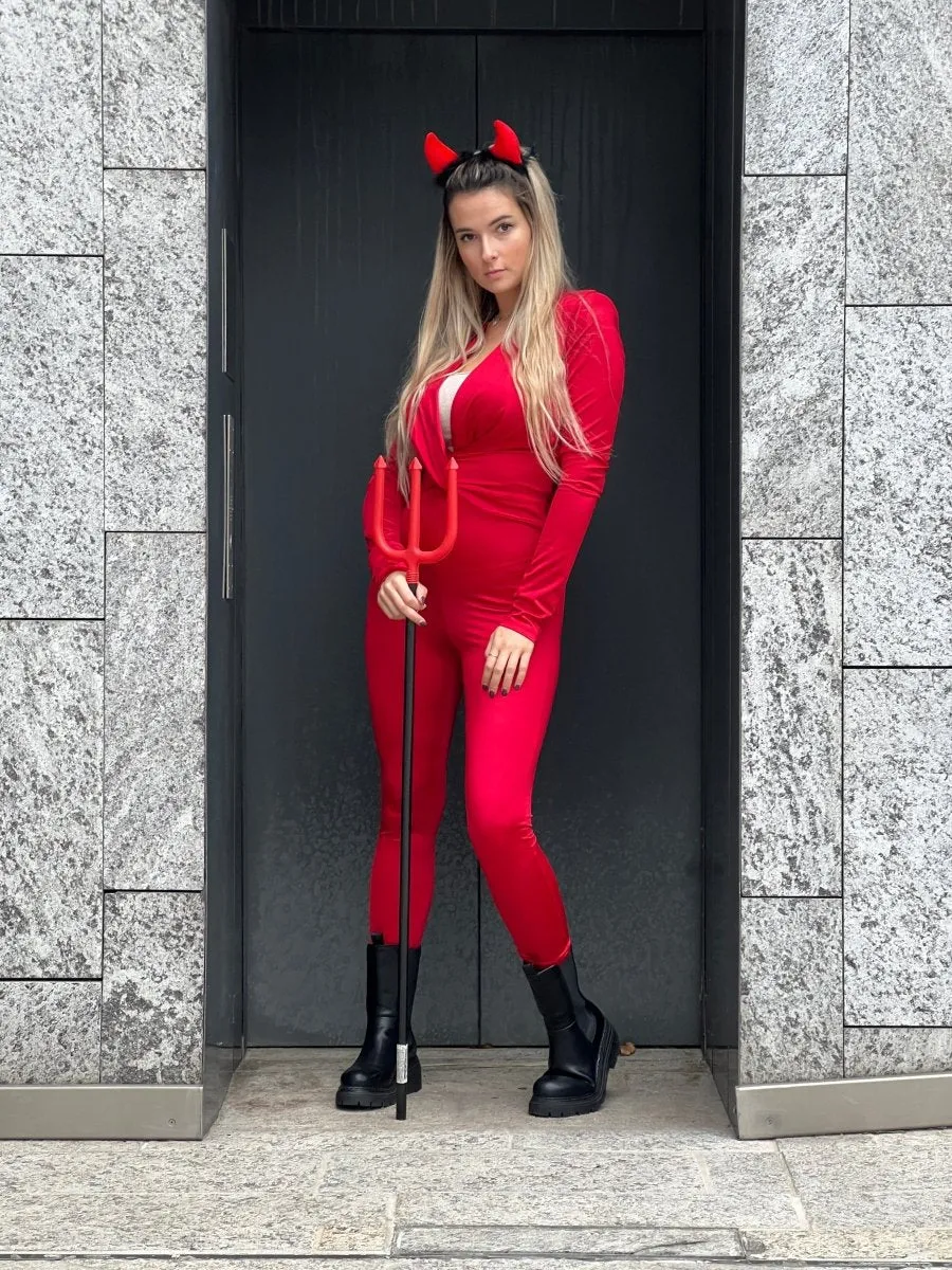 Jumpsuit  DIABLA rossa in raso