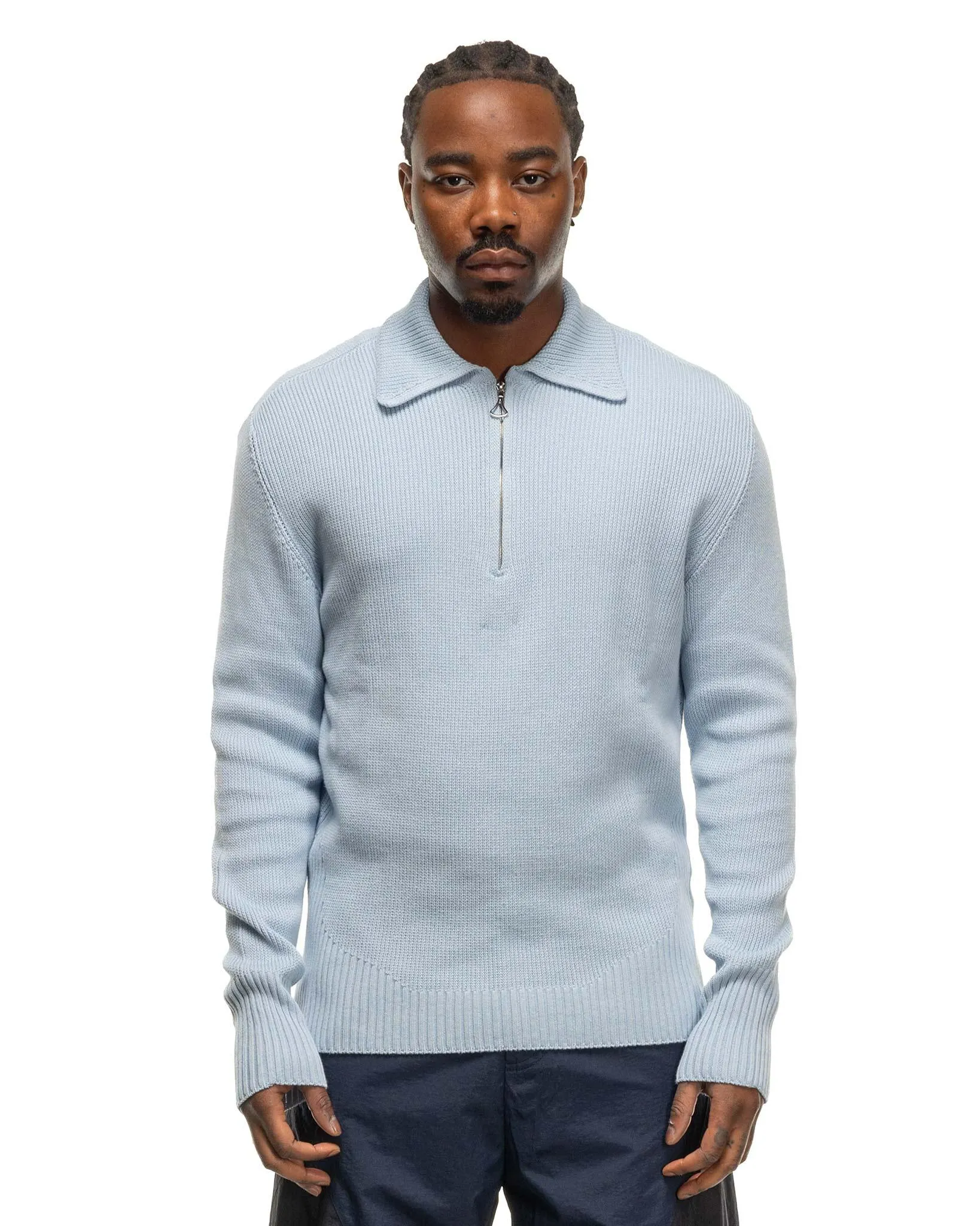 Lancet Zipped Sweater Light Blue