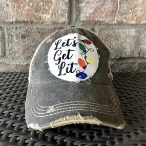 Let’s Get Lit Christmas Light Hat- Black