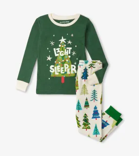 Little Blue House Christmas Trees Pyjamas