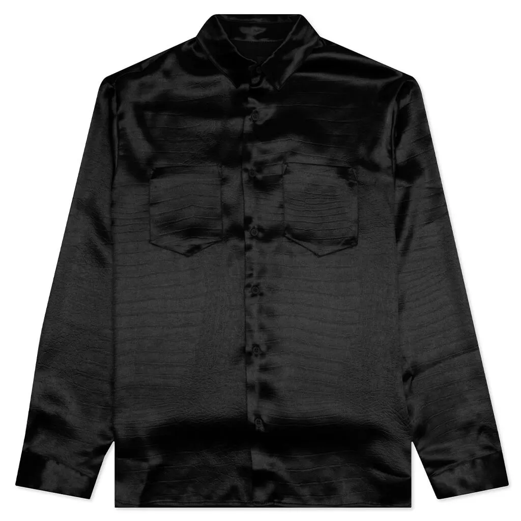 Malcom Shirt - Black Crocodile