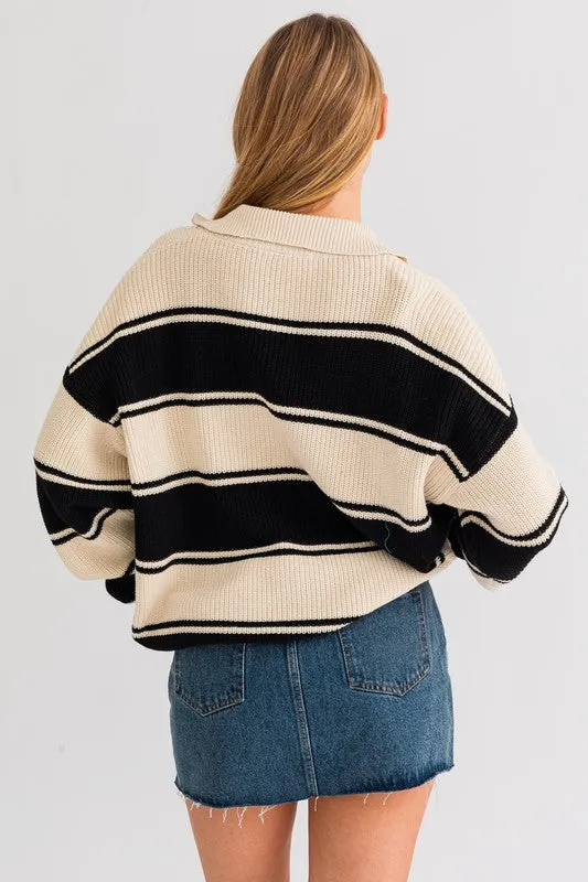 Mandi Collared Oversized Sweater Top