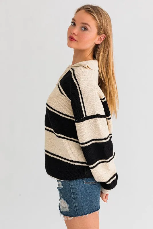 Mandi Collared Oversized Sweater Top