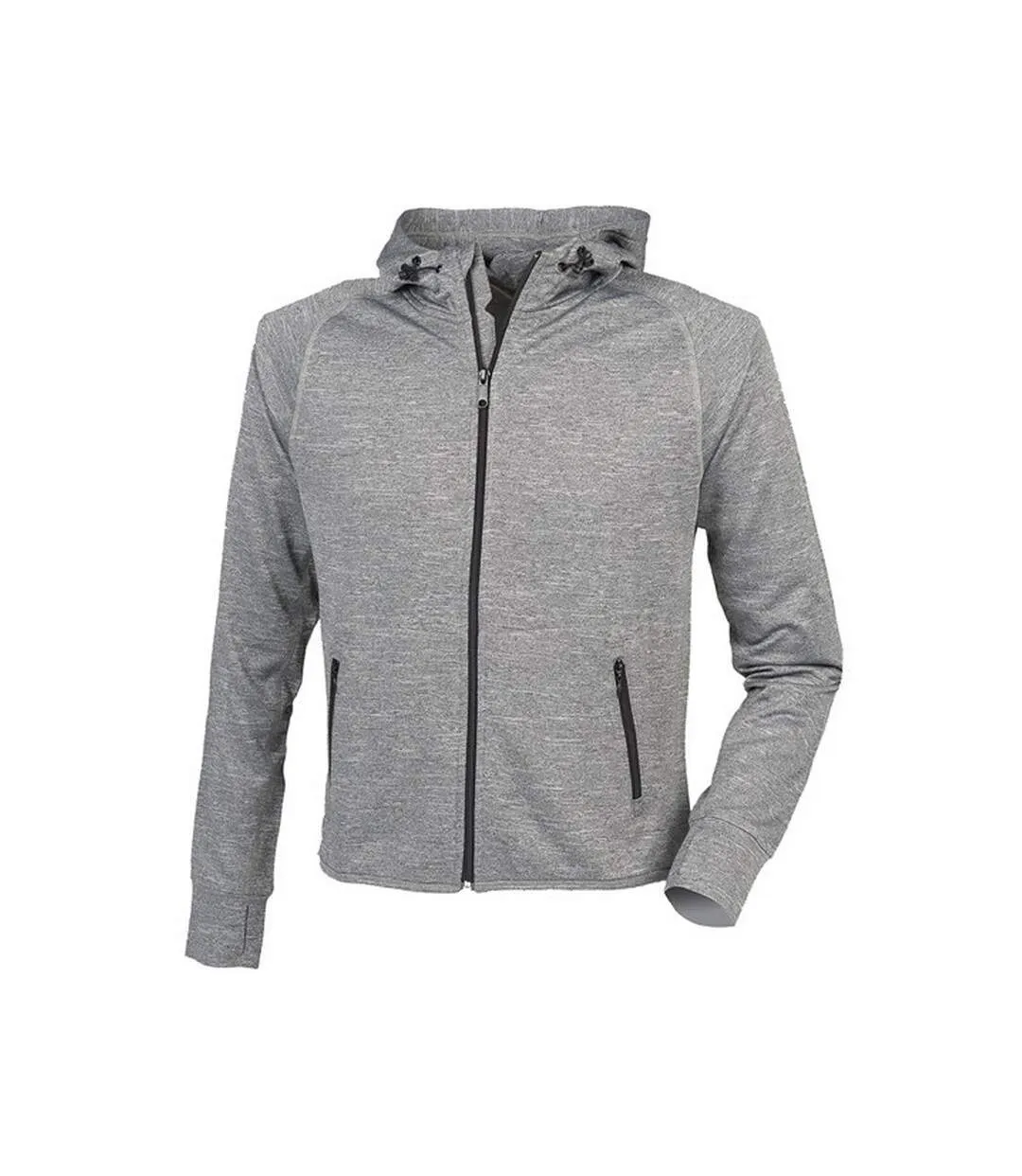 Mens lightweight running hoodie grey marl Tombo