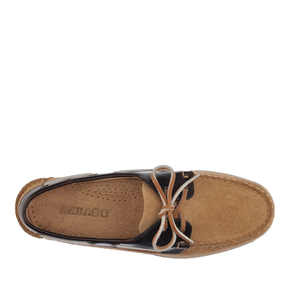 Mens Portland Rubber Rec Boat Shoe Beige Camel_dk Brown_turtledove Rec - Mens Sebago® Shoes