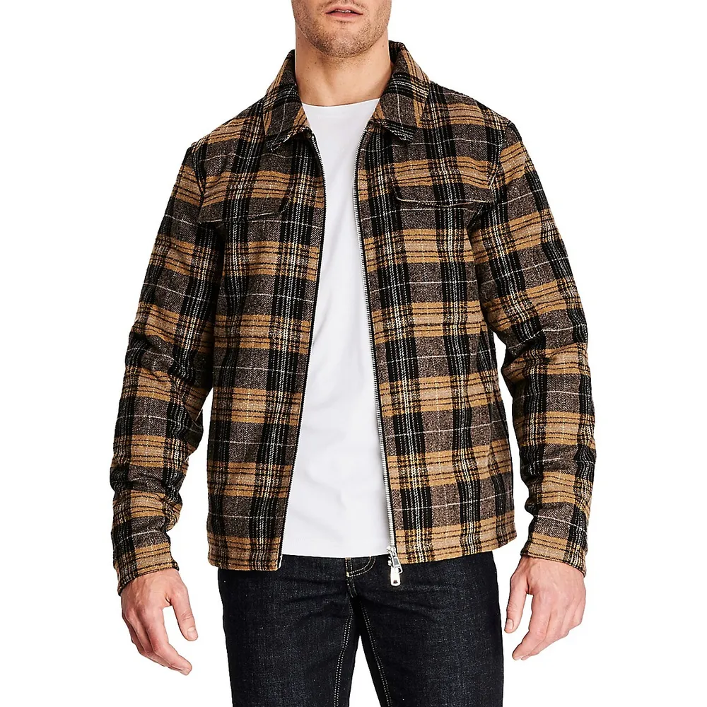 Modern English Plaid Zip Jacket