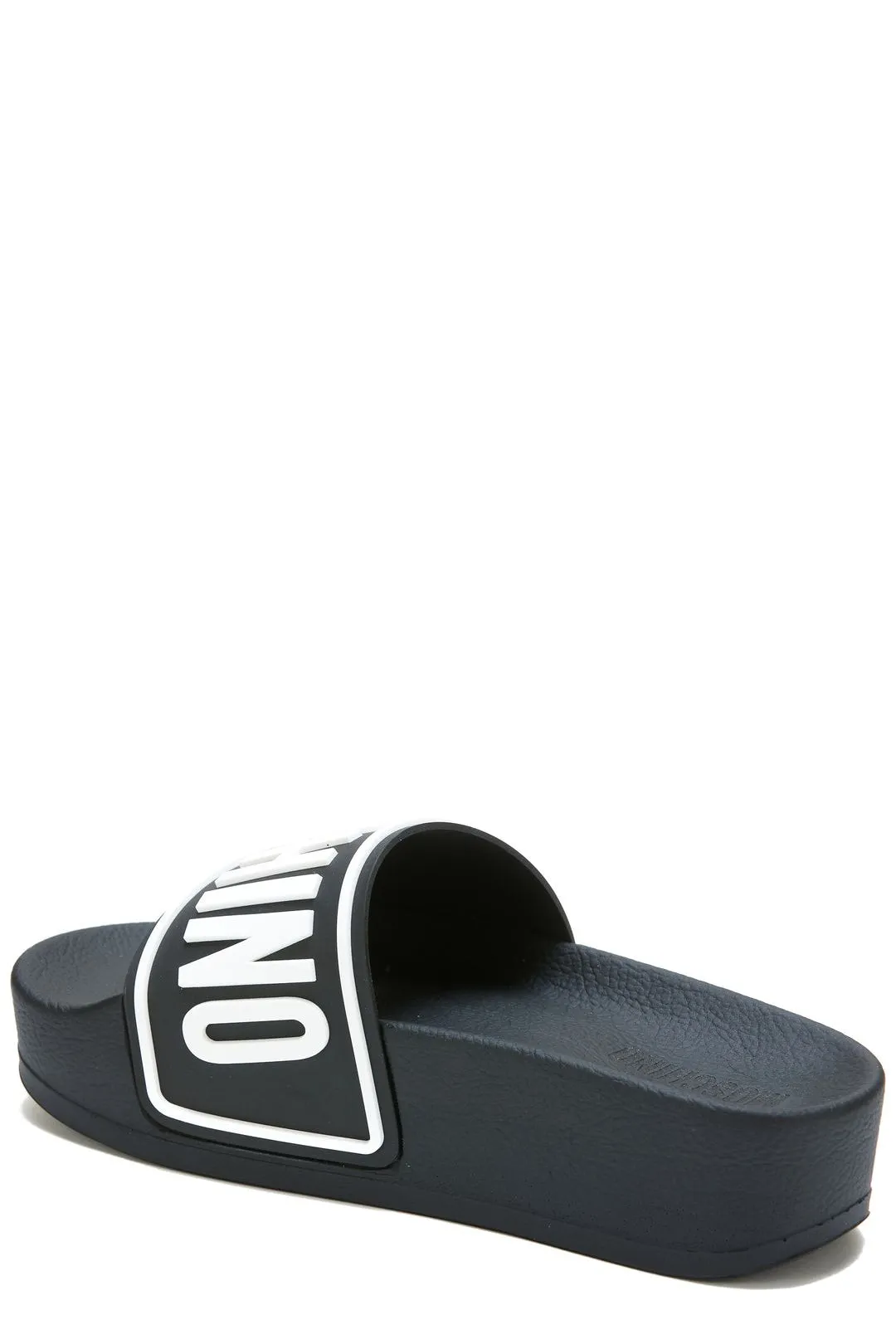 Moschino Logo Embossed Slip-On Slides