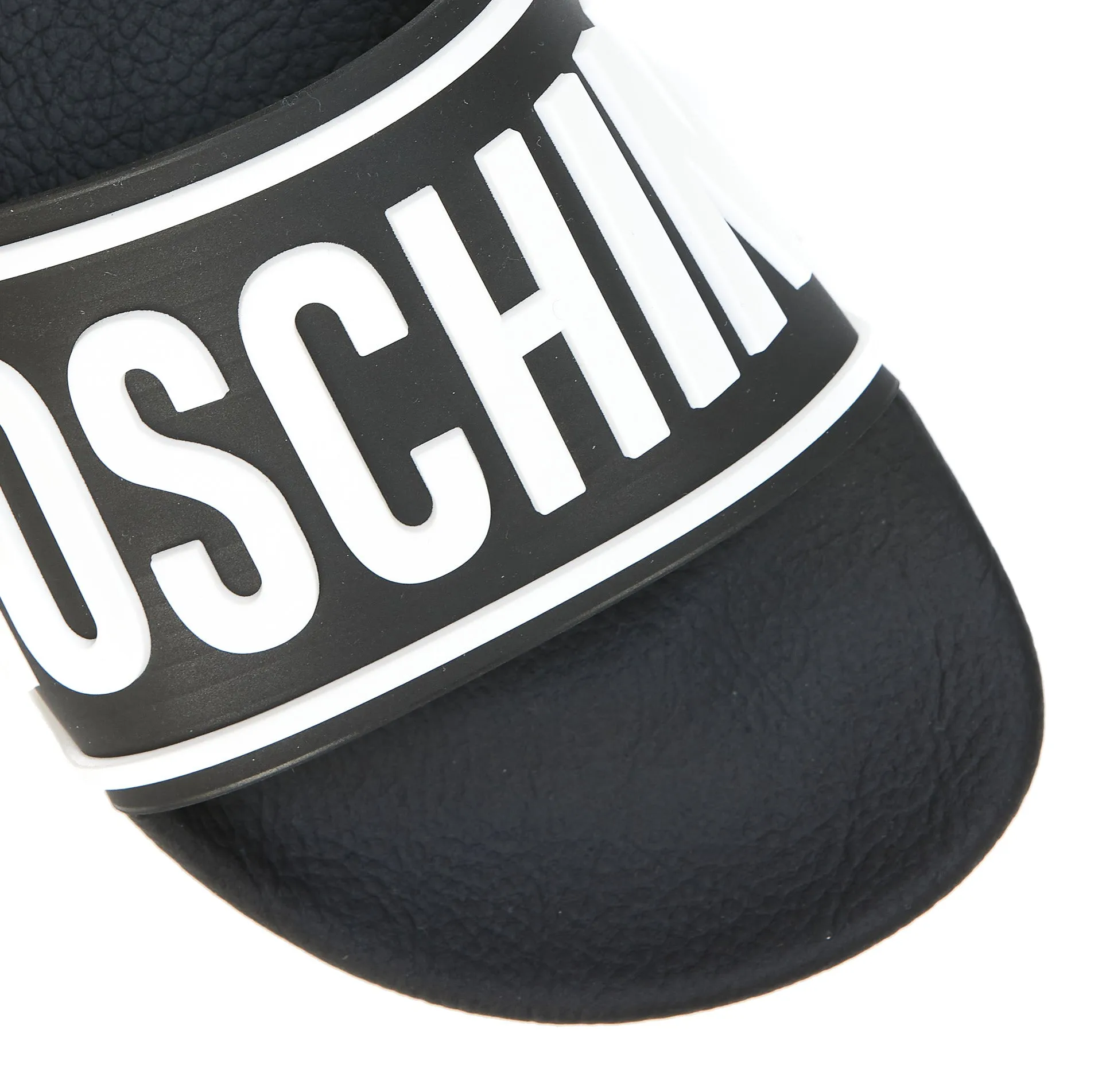 Moschino Logo Embossed Slip-On Slides