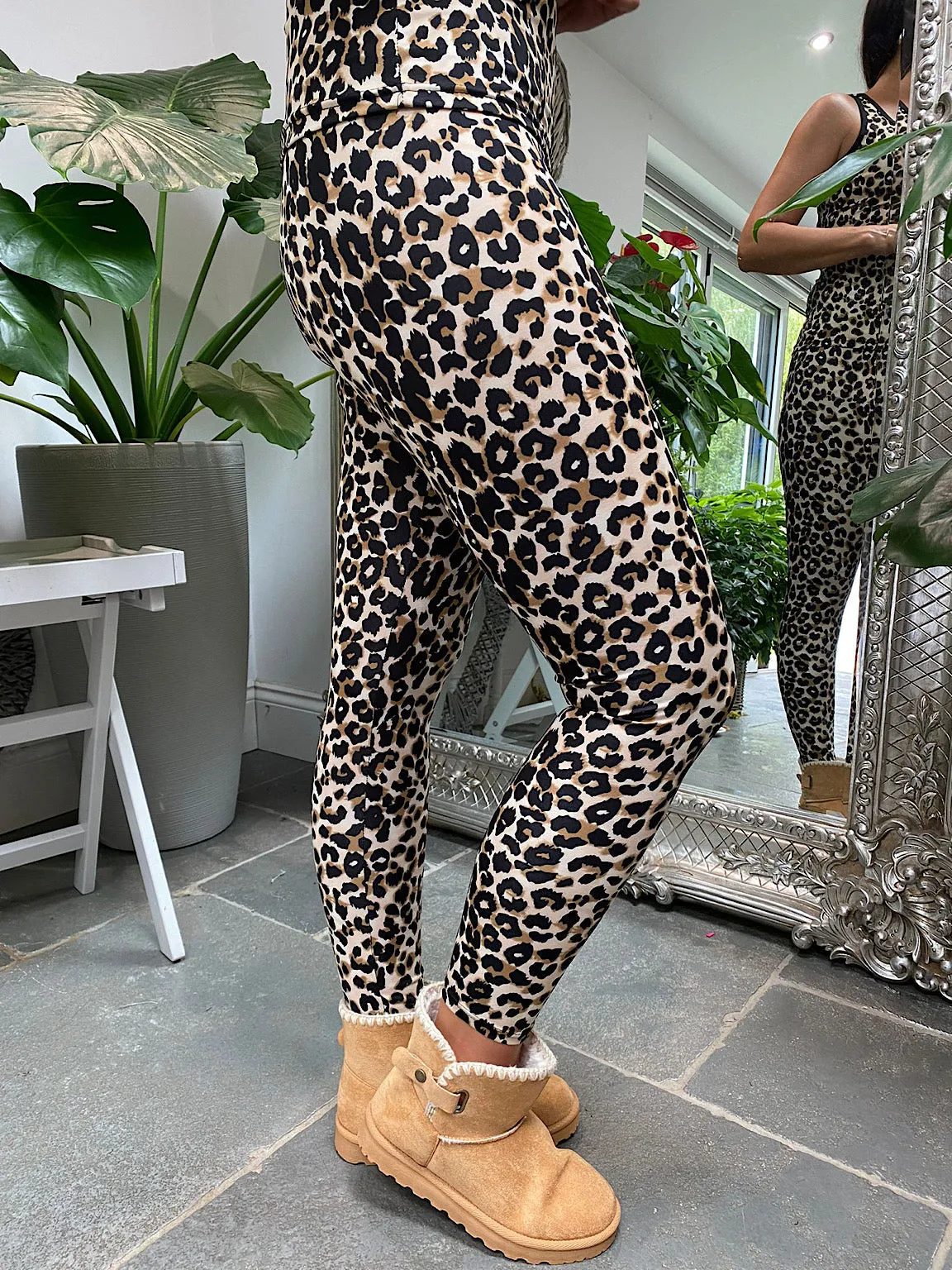 Natural Leopard Print Leisure Set Wren