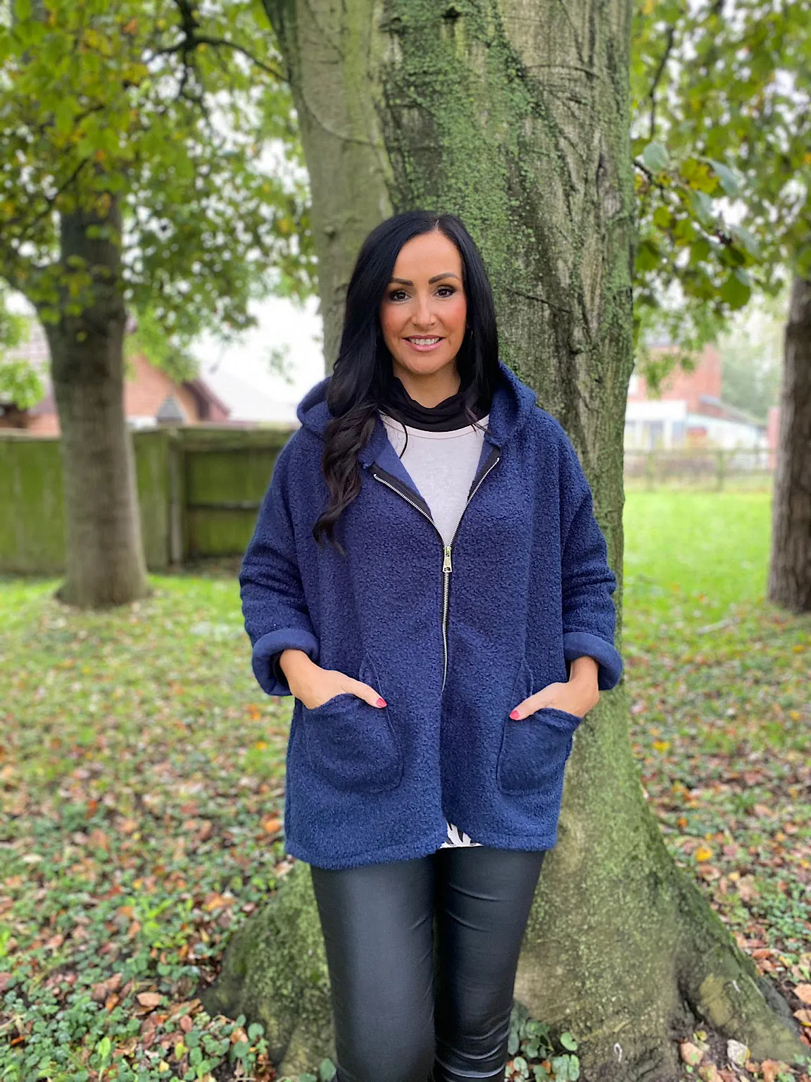 Navy Zip Hooded Jacket Norma