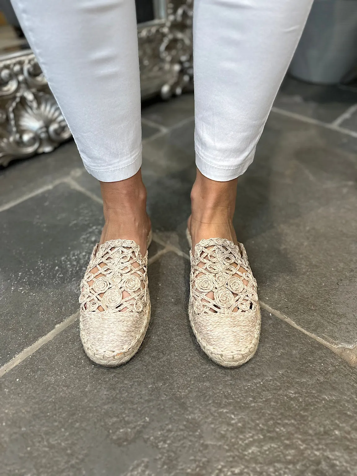 Neutral Weave Slip On Espadrilles