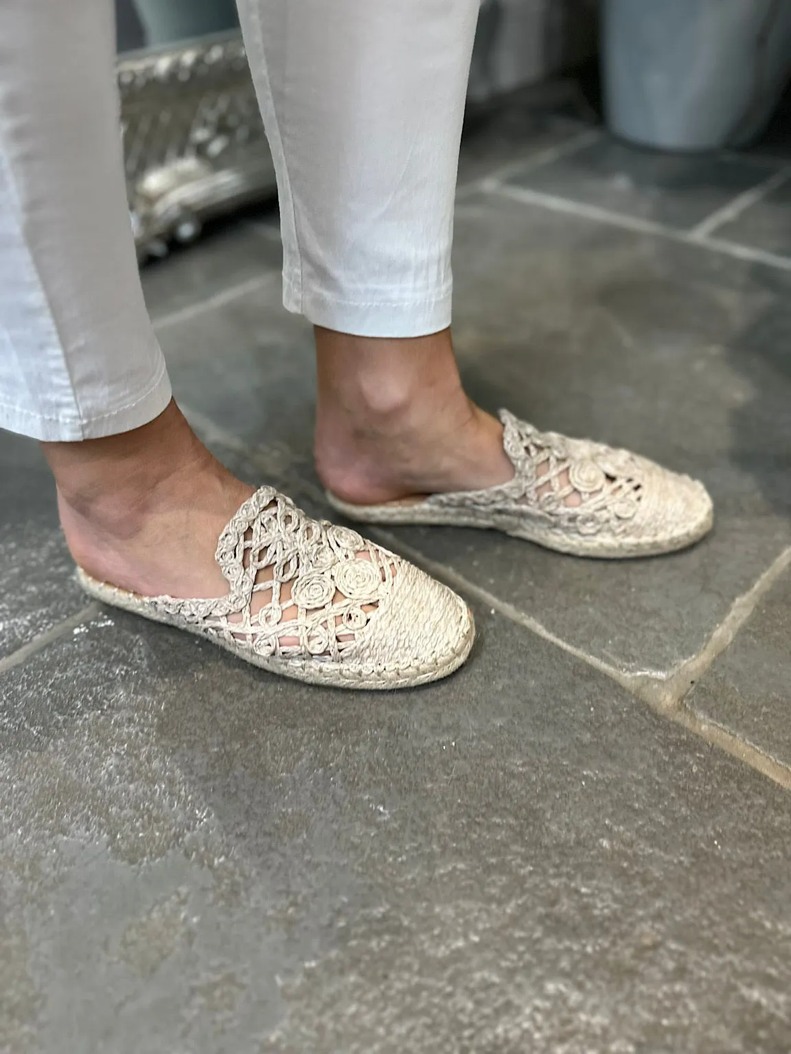 Neutral Weave Slip On Espadrilles